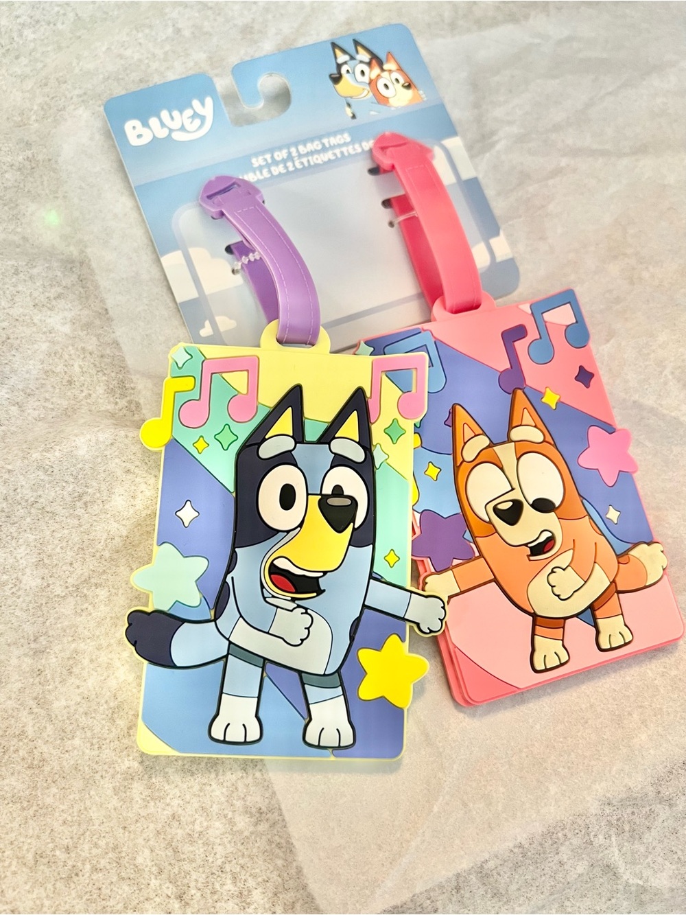 Disney Bluey and Bingo Set of 2 Bag Tags Unisex  NWT